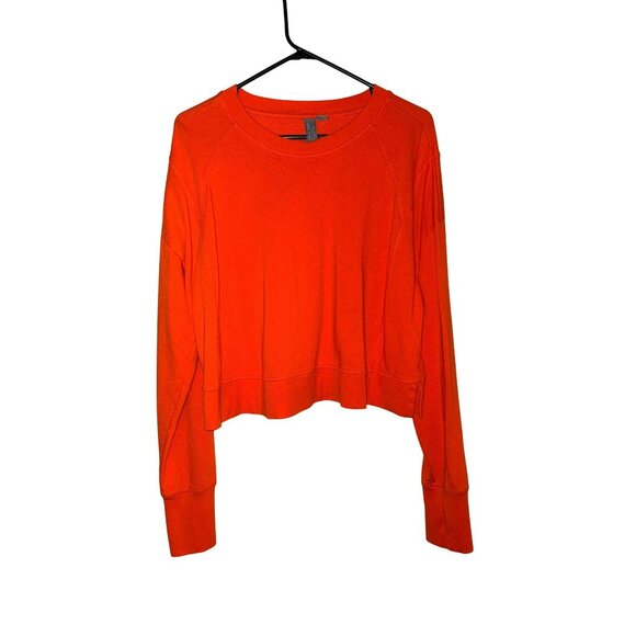 Sweaty Betty Orange Cropped Long Sleeve Sweatshirt UK Size XL U.S. Size 14 - Picture 3 of 8